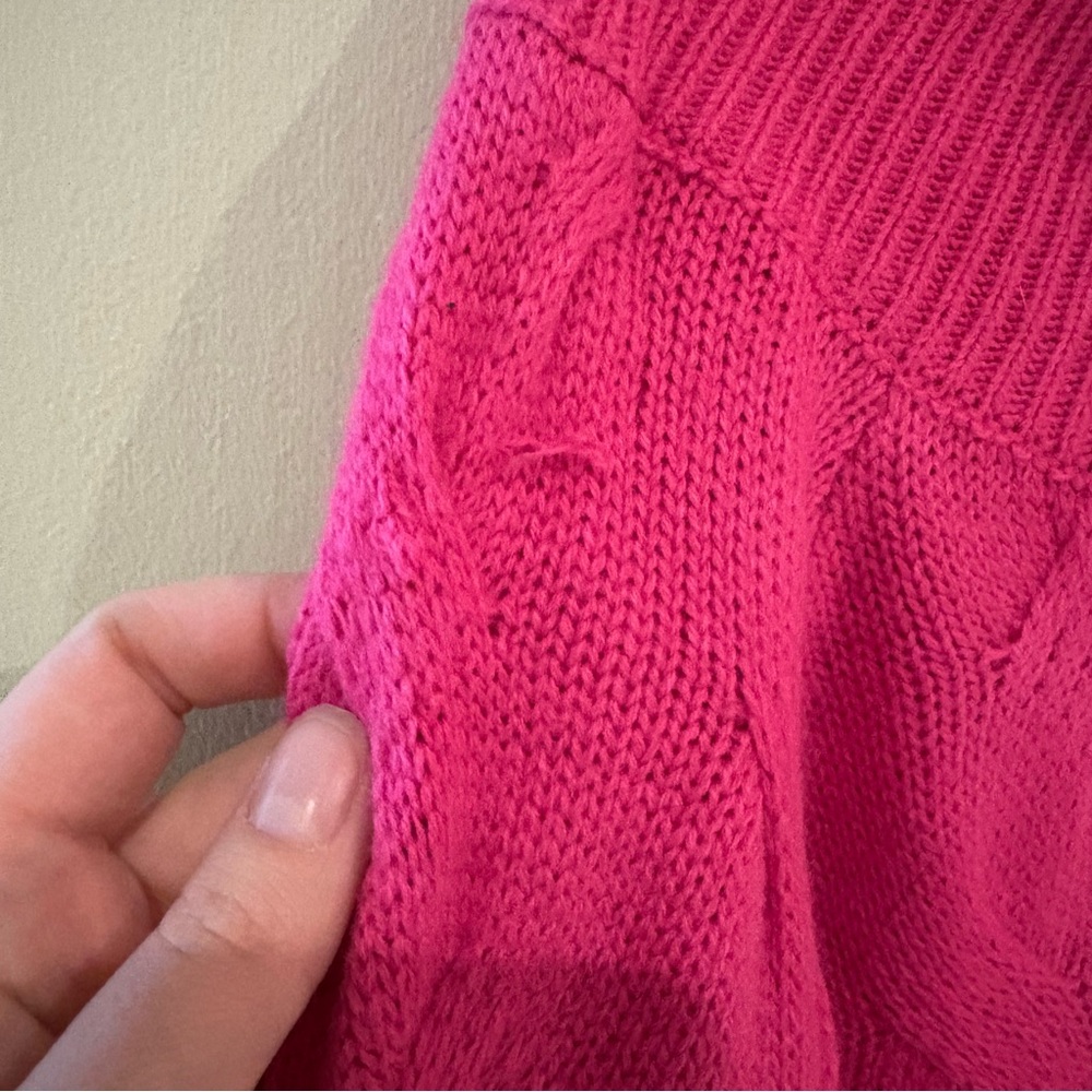 Hot Pink Knit Cowl Neck Sweater 1XL - Picture 5 of 6